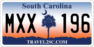 SC license plate MXX196