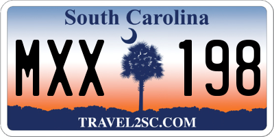SC license plate MXX198