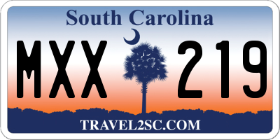 SC license plate MXX219