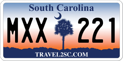 SC license plate MXX221