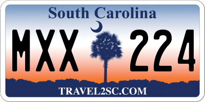 SC license plate MXX224