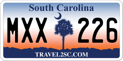 SC license plate MXX226