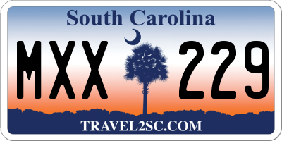 SC license plate MXX229