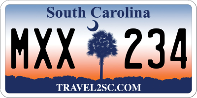 SC license plate MXX234
