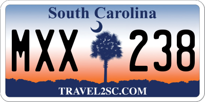 SC license plate MXX238