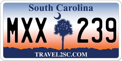 SC license plate MXX239