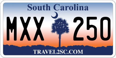 SC license plate MXX250