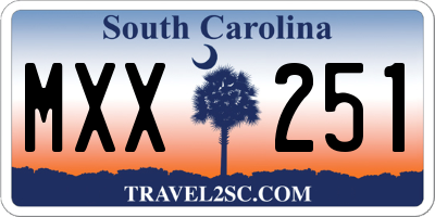 SC license plate MXX251