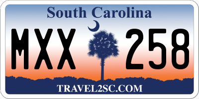 SC license plate MXX258