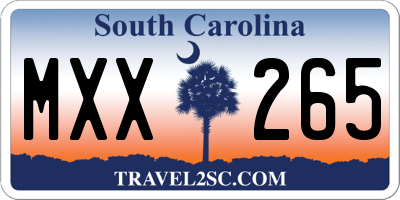 SC license plate MXX265