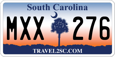 SC license plate MXX276