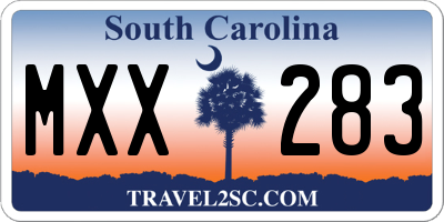 SC license plate MXX283