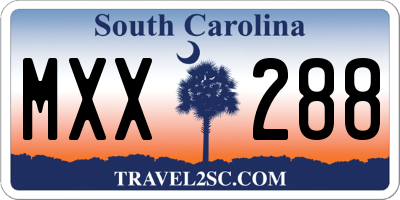 SC license plate MXX288