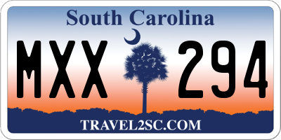 SC license plate MXX294