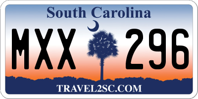 SC license plate MXX296