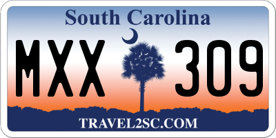SC license plate MXX309