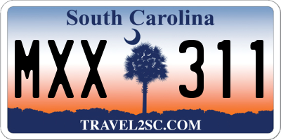 SC license plate MXX311