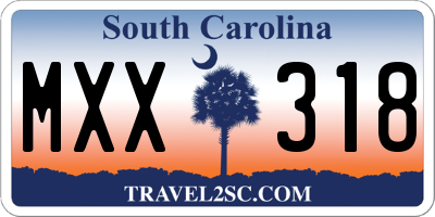 SC license plate MXX318