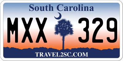 SC license plate MXX329