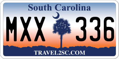 SC license plate MXX336