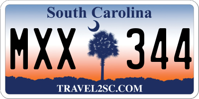 SC license plate MXX344