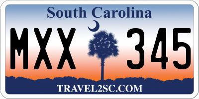 SC license plate MXX345