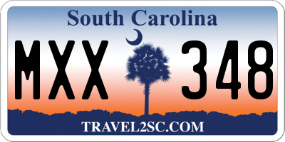 SC license plate MXX348