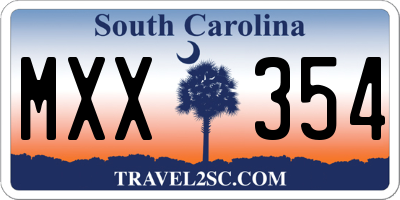 SC license plate MXX354