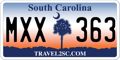 SC license plate MXX363