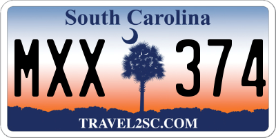 SC license plate MXX374