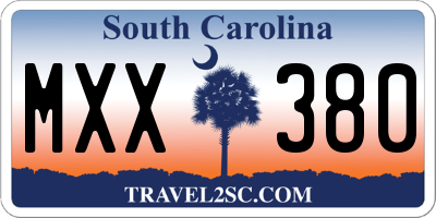 SC license plate MXX380