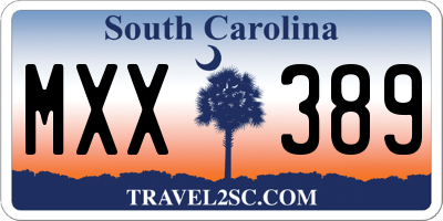SC license plate MXX389