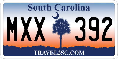 SC license plate MXX392