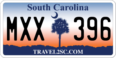 SC license plate MXX396