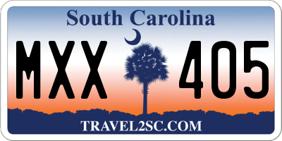 SC license plate MXX405