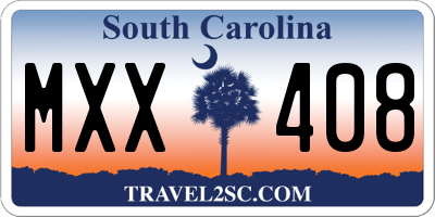 SC license plate MXX408