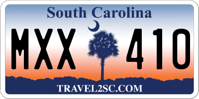 SC license plate MXX410