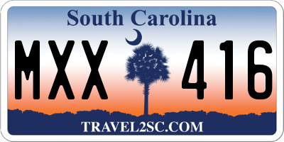SC license plate MXX416