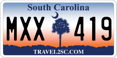 SC license plate MXX419