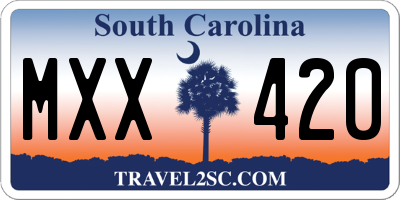 SC license plate MXX420