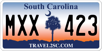 SC license plate MXX423