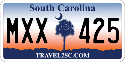 SC license plate MXX425