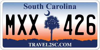 SC license plate MXX426