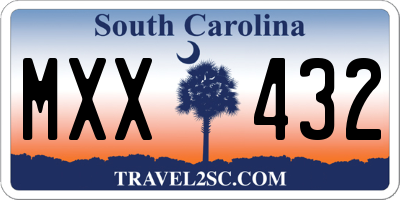 SC license plate MXX432