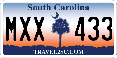 SC license plate MXX433