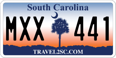 SC license plate MXX441