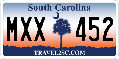 SC license plate MXX452