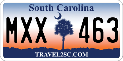 SC license plate MXX463