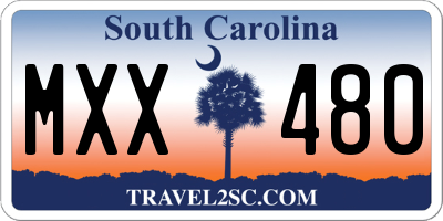 SC license plate MXX480