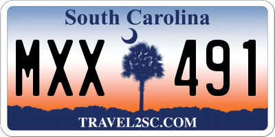 SC license plate MXX491